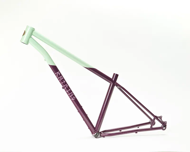 Plum sparkle, mint head tube
