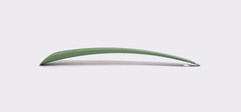 Side profile showing the curve