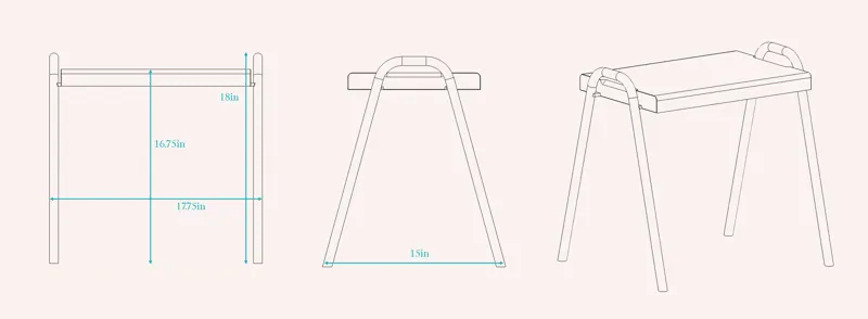 Line drawings of the stool